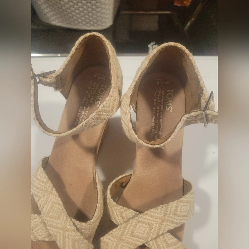 Toms Canvas and Cork Wedges | EUC Size 7.5
